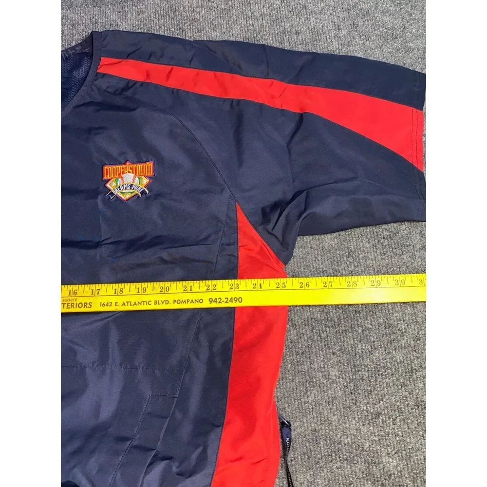 Cooperstown Windbreaker Jacket Mens Medium Navy Mesh Lined Dreams Park Authentic